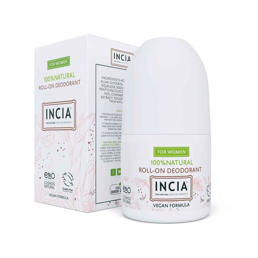 INCIA %100 Натуральный - Шариковый дезодорант для женщин - 50 мл