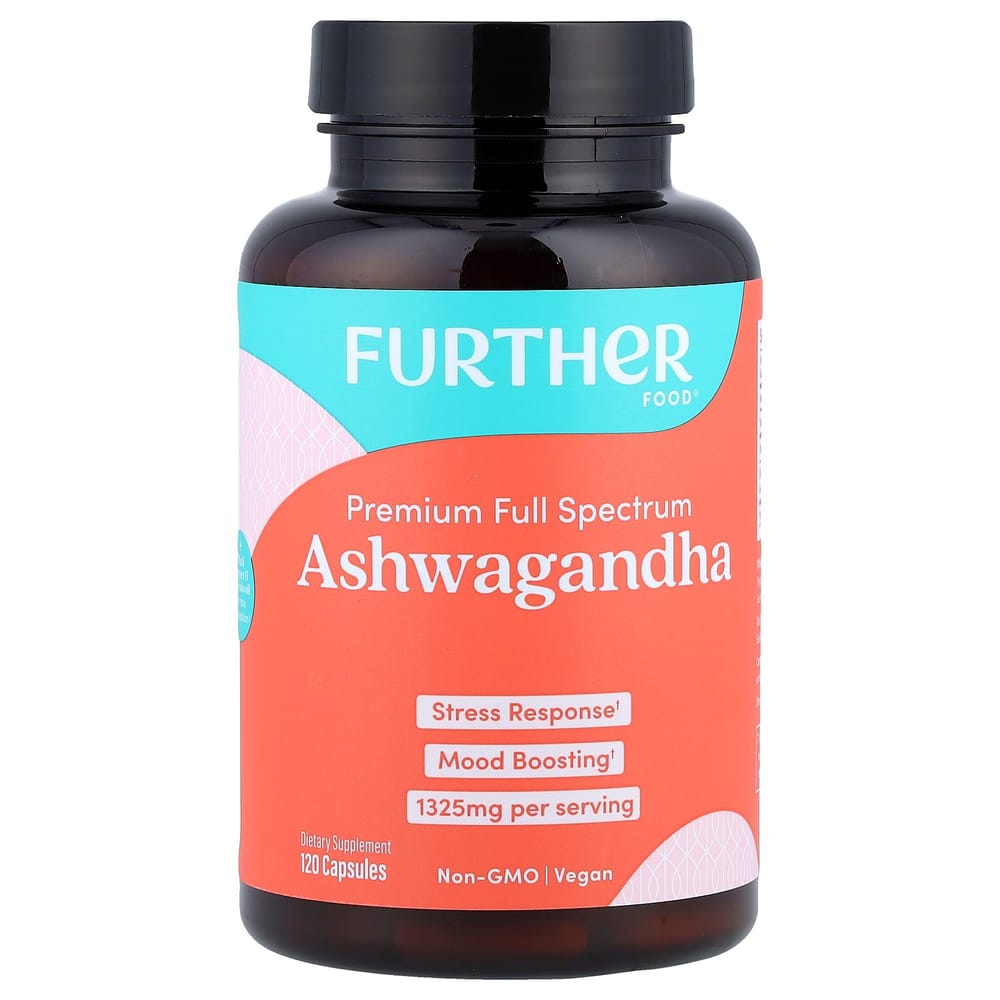 Further Food Premium Ashwagandha Maximum Strength 662.5mg Veggie Capsules, 120 Count