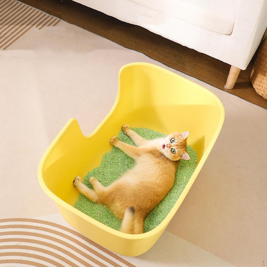 High Sided Cat Litter Boxes, Large Basin, Easy Clean Cage Kitten Potty Pan for Kittens,