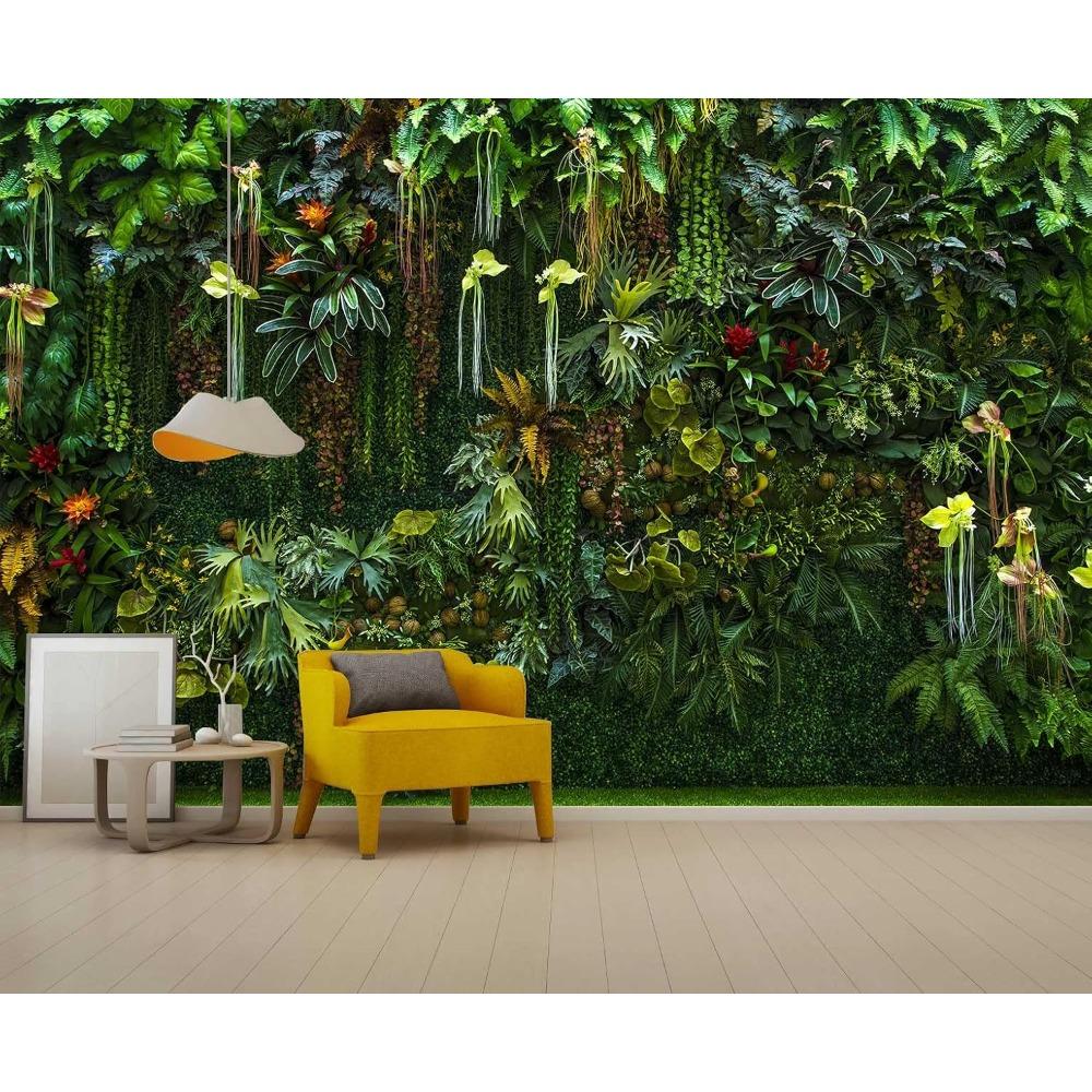 Tropical Green Jungle Wall Mural Leaf Wallpaper for Living Room Decor