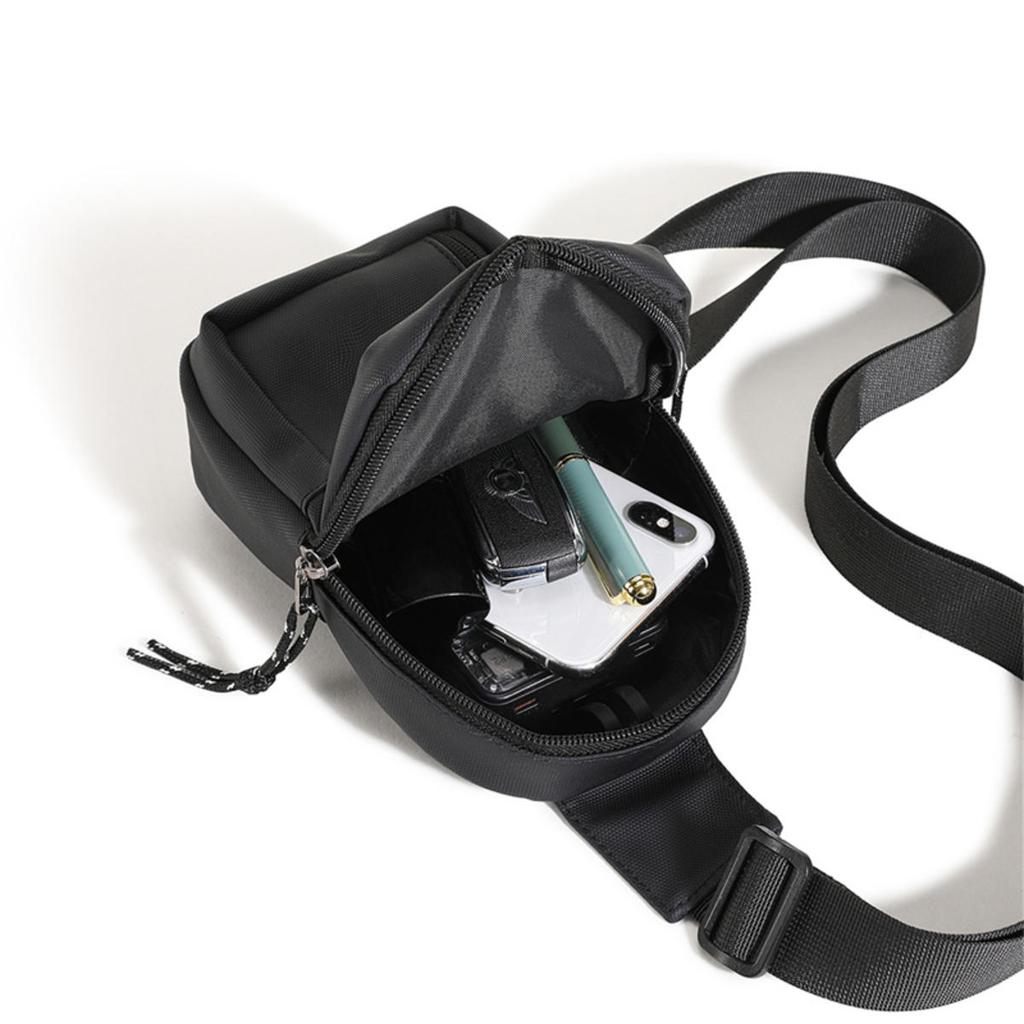 Японский уличный тренд Спортивная модель Мини нагрудная сумка Однотонная сумка через плечо Мужская Диагональная сумка-мессенджер Телефон Простая сумка кроссбоди