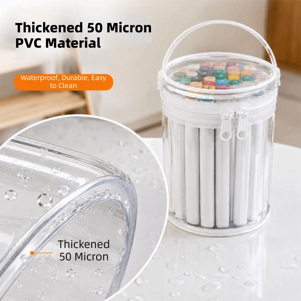 PVC Pen Holder Transparent Stationery Storage Bag Simple Makeup Brush Storage Bag for Home