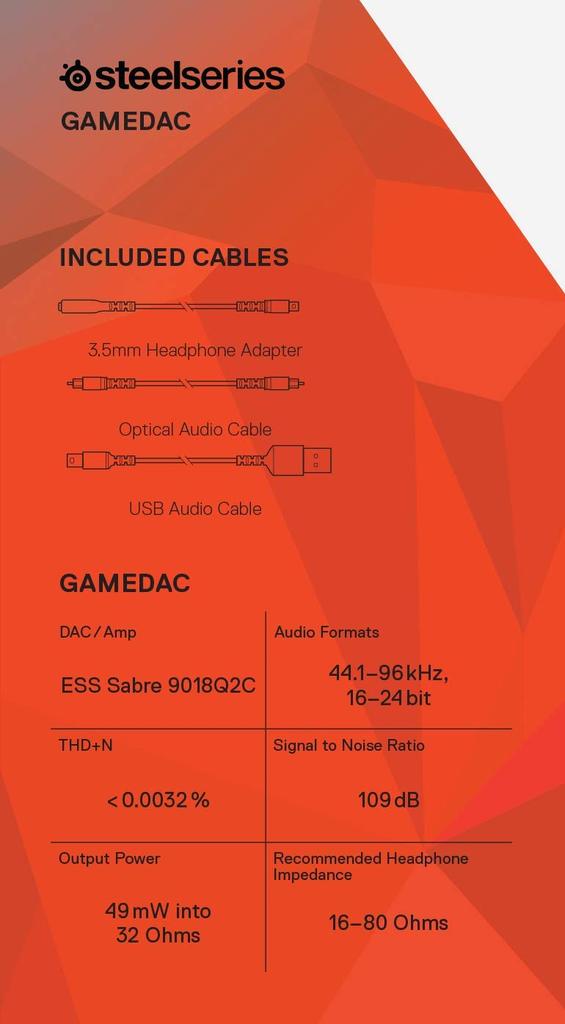 Совместимый с ПК PS4 объемный игровой звук USBDAC усилитель SteelSeries GameDac 61370