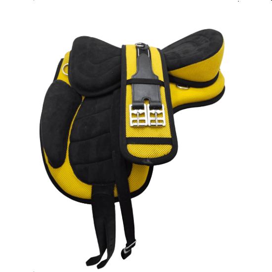Yellow Treeless Freemax Synthetic Horse Tack Saddle + Girth, All Sizes For Horse