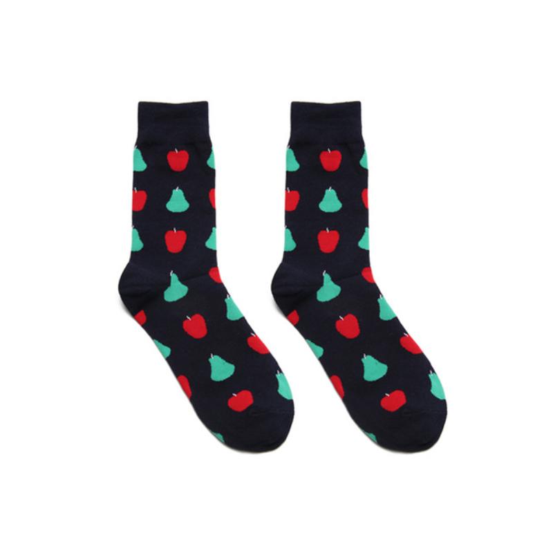 Men Socks Cartoon Lemon Cherry Pineapple Avocado Fruits Colorful Harajuku Male Hip Hop Cotton Socks