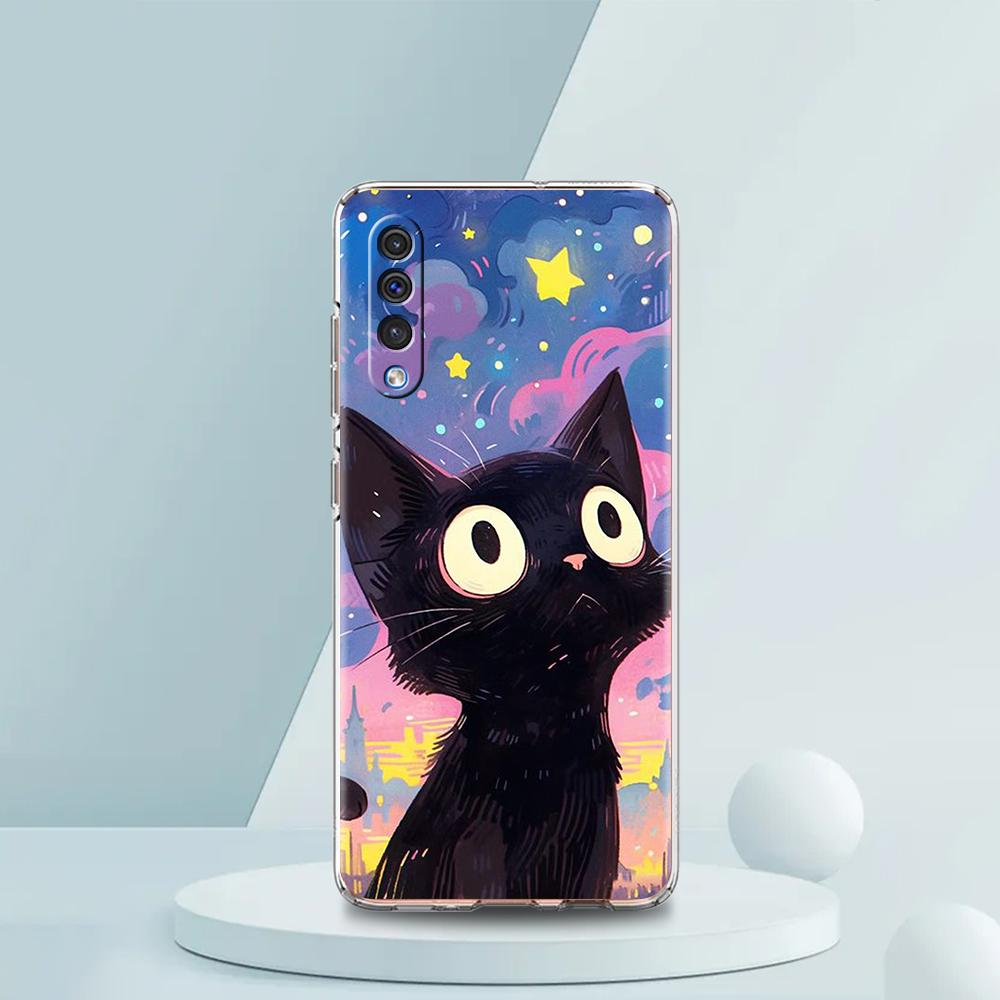 Художественный Черный Кот Звездная Ночь Чехол Для Samsung A16 A14 A12 A22 A32 5G A34 A42 A52 A54 A50 A70 A30 A40 A20E A10S A02S A04S A06