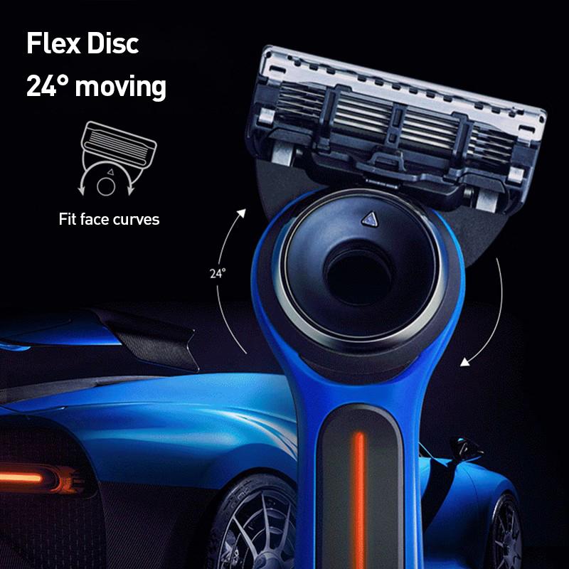 Gillette Бритва с подогревом Labs Bugatti Limited Edition с быстрым нагревом, время разогрева составляет 1 секунду, интеллектуальный контроль температуры.