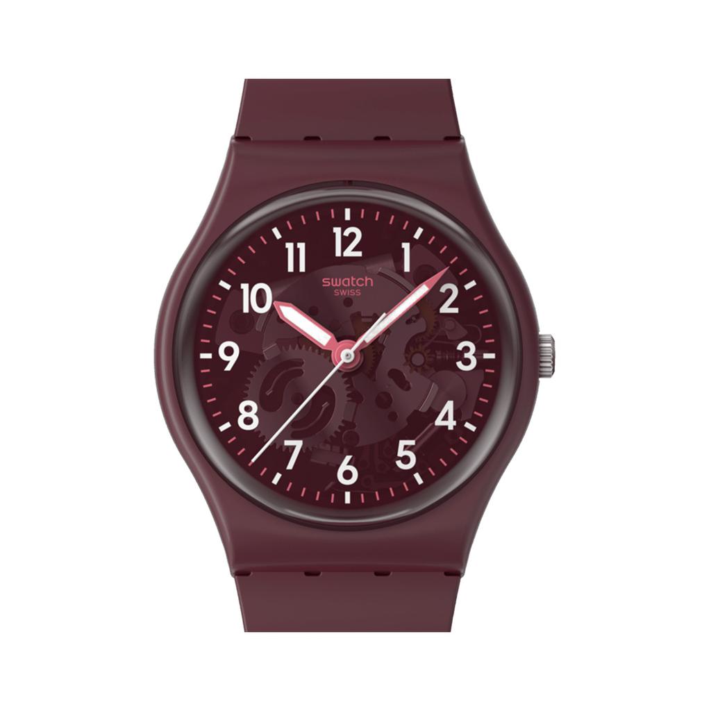 Swatch Мужские часы с кварцевым механизмом Швейцарские часы красный циферблат корпус из материала biosource SO28R115