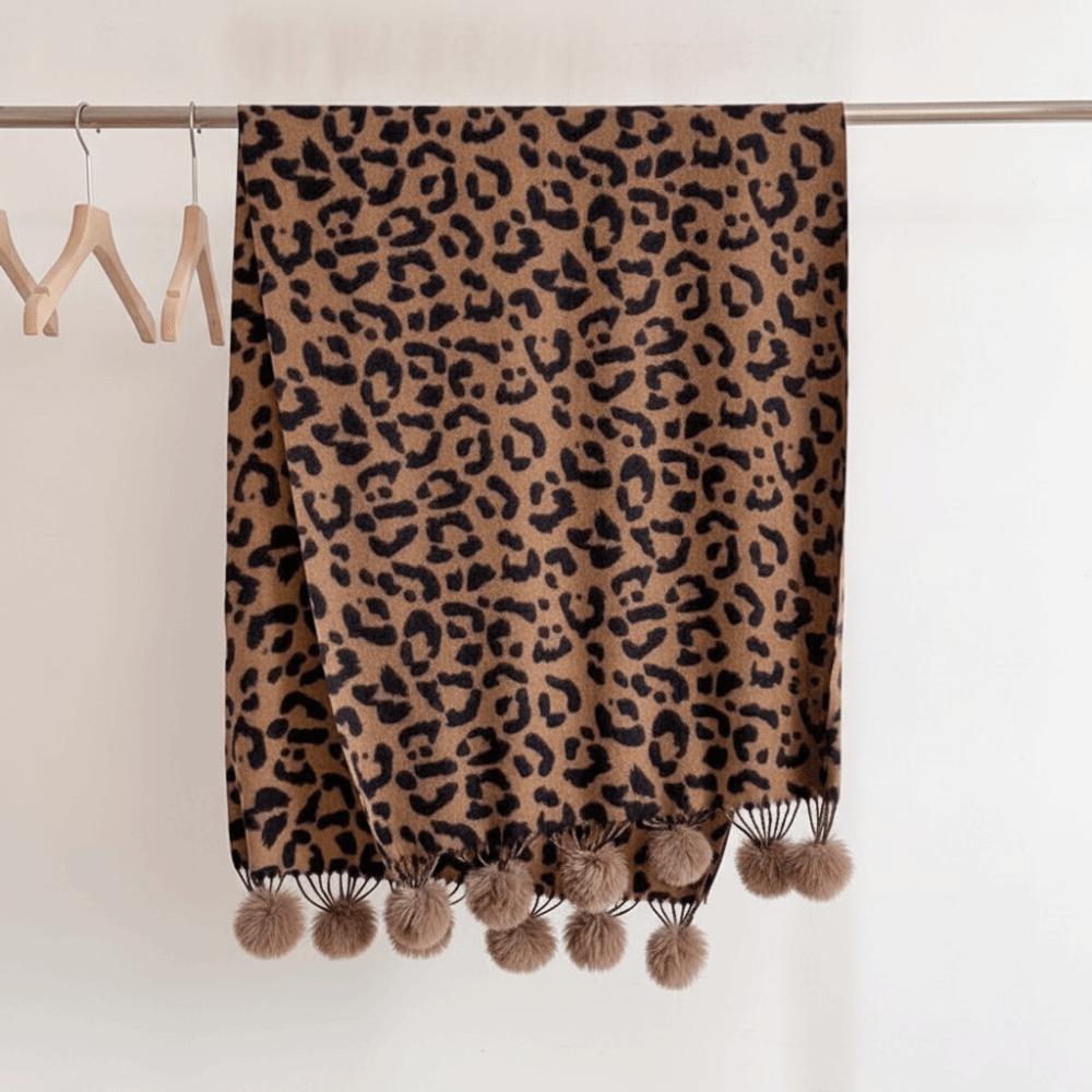 Cozy Winter Shawl Wrap Fleece Cashmere Feel Scarf Leopard Print Scarf Winter Party