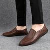 Men's Shoes Autumn New Men's Genuine Leather Business Casual Leather Shoes Soft Bottom Brown Loafers
