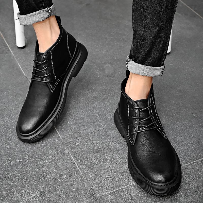 Мужские ботинки чукка, повседневные нарядные ботильоны, полусапоги, кожаная обувь для мужчин, классическая мужская деловая рабочая обувь