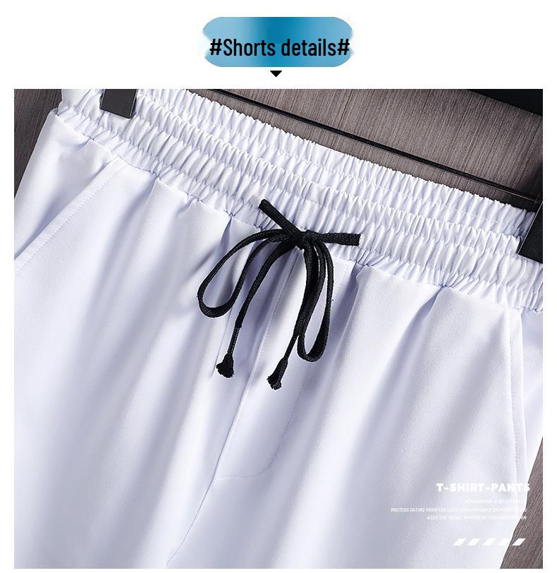 Мужской летний приталенный спортивный костюм-двойка с принтом «Снежная гора»