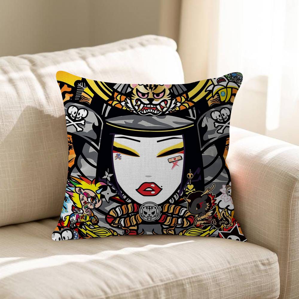 Japan TTokidokis Pillow Covers Cartoon Sofa Decorative Home Doublesided Printing Short Plush Cute Cushion Cover