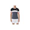 Color Block Polo Short Sleeve T-Shirt Men Tops Navy-Blue 2041A246-003