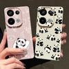 Pandas Pattern Silicone Soft Case for Xiaomi 13t Poco X6 M6 Pro Redmi Note 14 13 12 11 10 Pro Shockproof Leather Texture Plain Color Slim Cover