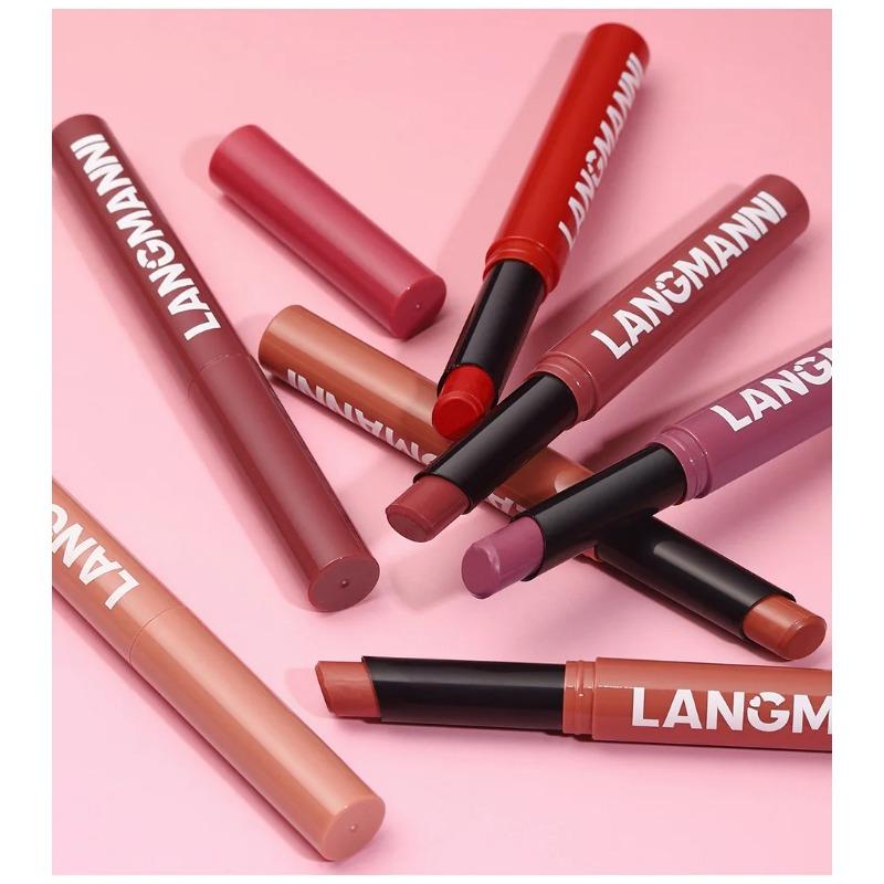 12-цветная матовая помада-карандаш, водостойкая, стойкая, антипригарная, в форме чашки, тинт для губ, косметическая нюдовая помада-карандаш, макияж