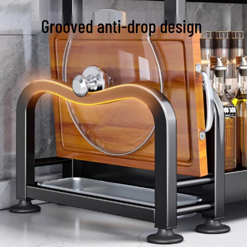 Yunshuang 3-Tier Kitchen Storage Rack with Chopstick Holder & Knife Block