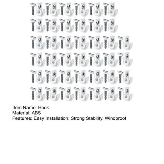 Пластиковый крючок для гирлянды Легкая установка Крючки-подвески для рождественских огней Атмосферостойкий Защищенный от ржавчины Настенное крепление