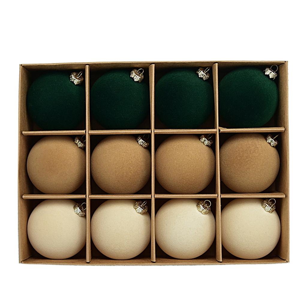 12 шт. Рождественский шар 6 см, несколько цветов, флокированные узоры, украшение для праздничного венка, гирлянды и елки