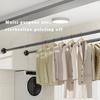 Черная регулируемая сушилка для одежды из нержавеющей стали 65-255 см, телескопическая штанга без сверления, карниз для штор для балкона, ванной комнаты