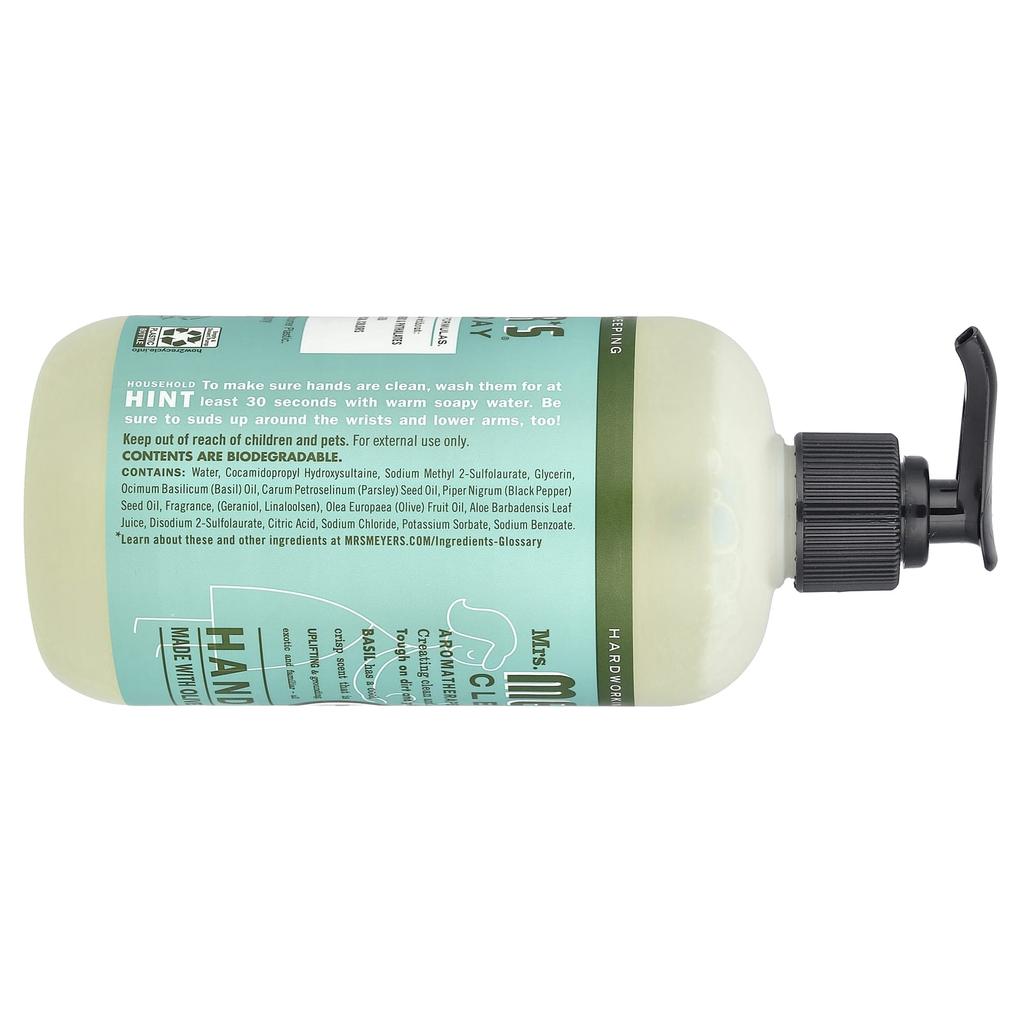 Mrs. Meyers Clean Day Hand Soap, Basil Scent, 12.5 Fl Oz (370 Ml)