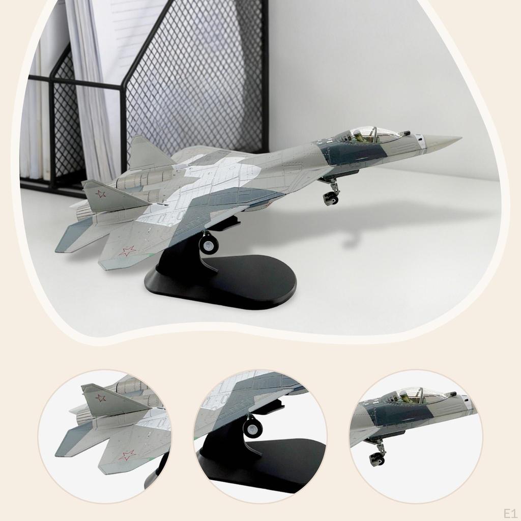 1:Модель самолета-истребителя Су-57 в масштабе 1:100 Подарок коллекционеру Симулированная реалистичная фигурка самолета
