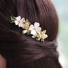 Elegant Floral Hair Barrette, French Clip Spring Hair Claw,  Accents, Bridal Hair Accessory For Half-Up Hairstyles