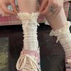 Ladies Summer Thin Bow Lace Edge Ballet Wind Mid Tube Pile Socks