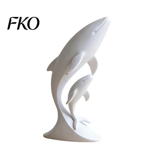 Whale Art for Nursery Decor 3D Printed Ornaments, Mother And Child Figurines, Matte Solid Color Figurine Modern Minimalist Double Sculpture