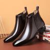 Fashion Brand Men's Chelsea Boots High Quality Casual Leather Boot Fashion High-top Business Dress Boots Men's Ankle Boots Botas Hombre