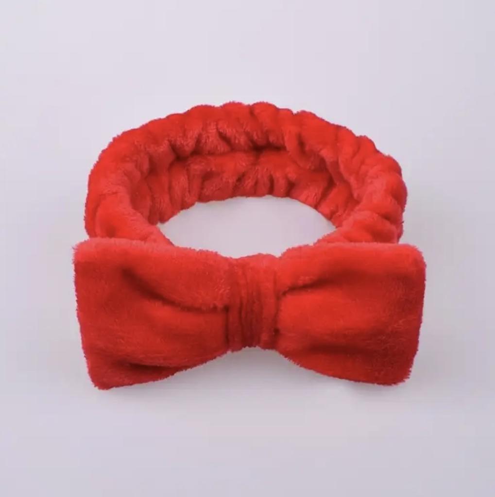 Повязка на голову с бантом из кораллового флиса, женская широкая повязка на голову для мытья лица, однотонная плюшевая повязка для волос, простые аксессуары для волос.