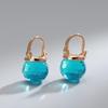 Unusual Cut Sea Blue Crystal Ball Fashion Zircon Dangle Earrings Women Party Jewelry Sparkling Girls Accessories