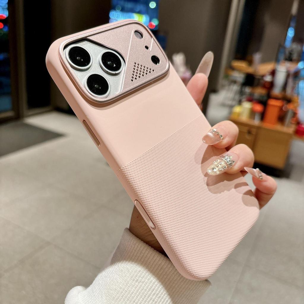 Магнитный чехол из жидкого силикона для iPhone 17 Pro Max с дизайном Apple 16 Dot Matrix из алюминия