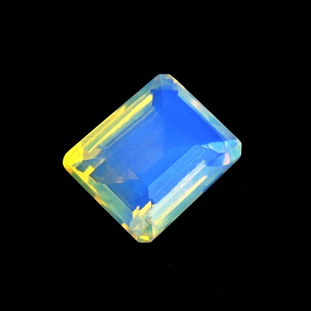 Lab-Created Opal Loose Gemstone Emerald Cut Unique Multicolor 49.15 ct October Birthday Birthstone
