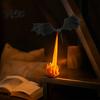 Лампа с эффектом пламени, книжная полка в уголке с драконом, светодиодная подсветка, 3D-печатный огнедышащий фэнтезийный летающий дракон, скульптура-акцент для полки, готический декор для библиотеки,