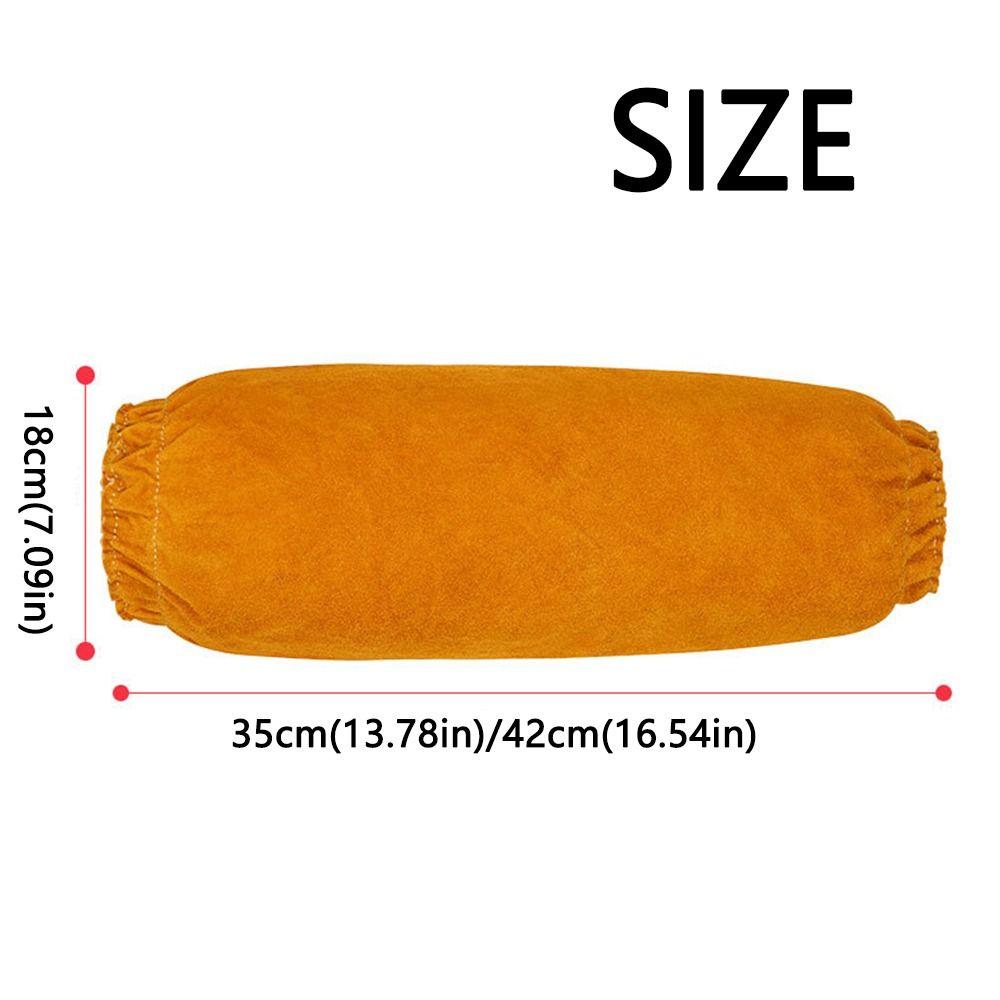Heat Resistant Leather Welding Sleeve Cover Fireproof Cow Leather Arm Guards Spark Protection