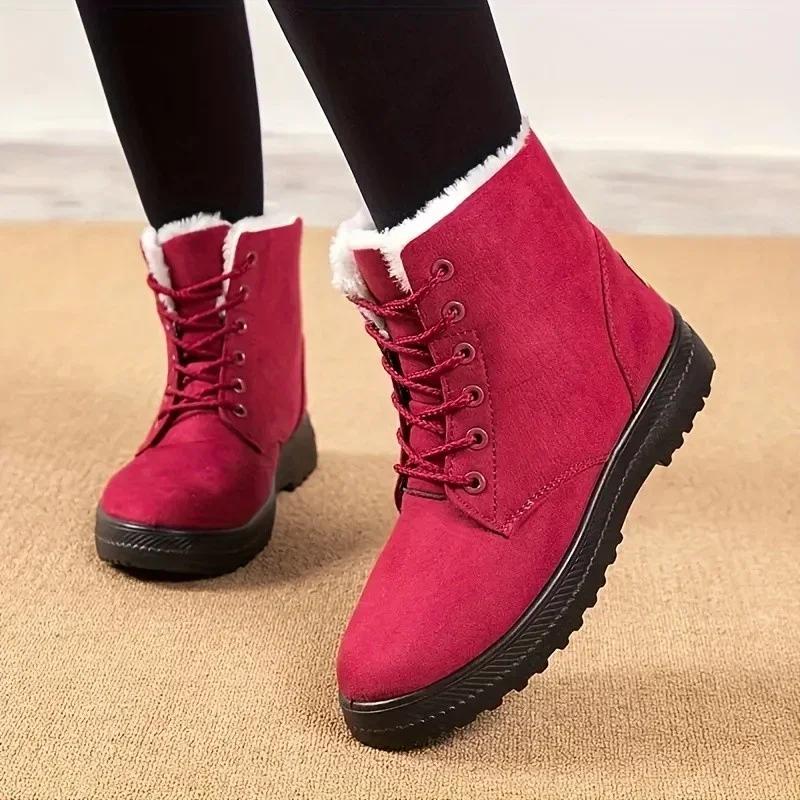 Fashion Women Boots Plus Size 43 Snow Boot for Women Winter Shoes Heels Winter Boots Ankle Botas Mujer Warm Plush Insole Shoes Woman
