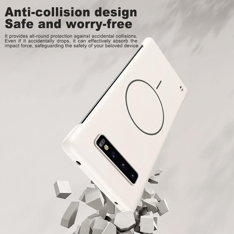 Для чехла для телефона Magsafe без рамки для Samsung S10 Plus S20+ S21 FE S22 S23 Note 20 Ultra Тонкий Бескаркасный Жесткий ПК Магнитная Крышка