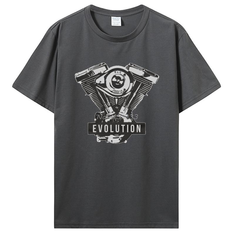 Motorcycle Clothing V Twin Biker Evolution Engine T-shirt Casual T Shirt Cotton Tops Tees Men's Clothing Oversized Unisex Tshirt