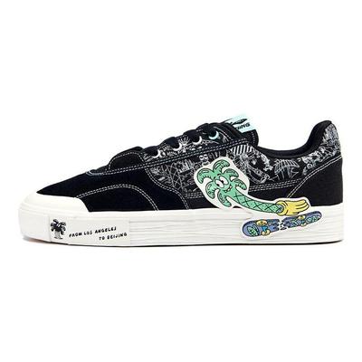 Li Ning Steven Harrington X Hand-Plant Artist Collaboration Вулканизированные легкие прочные низкие кроссовки для скейтбординга для мужчин, черные AECR055-2