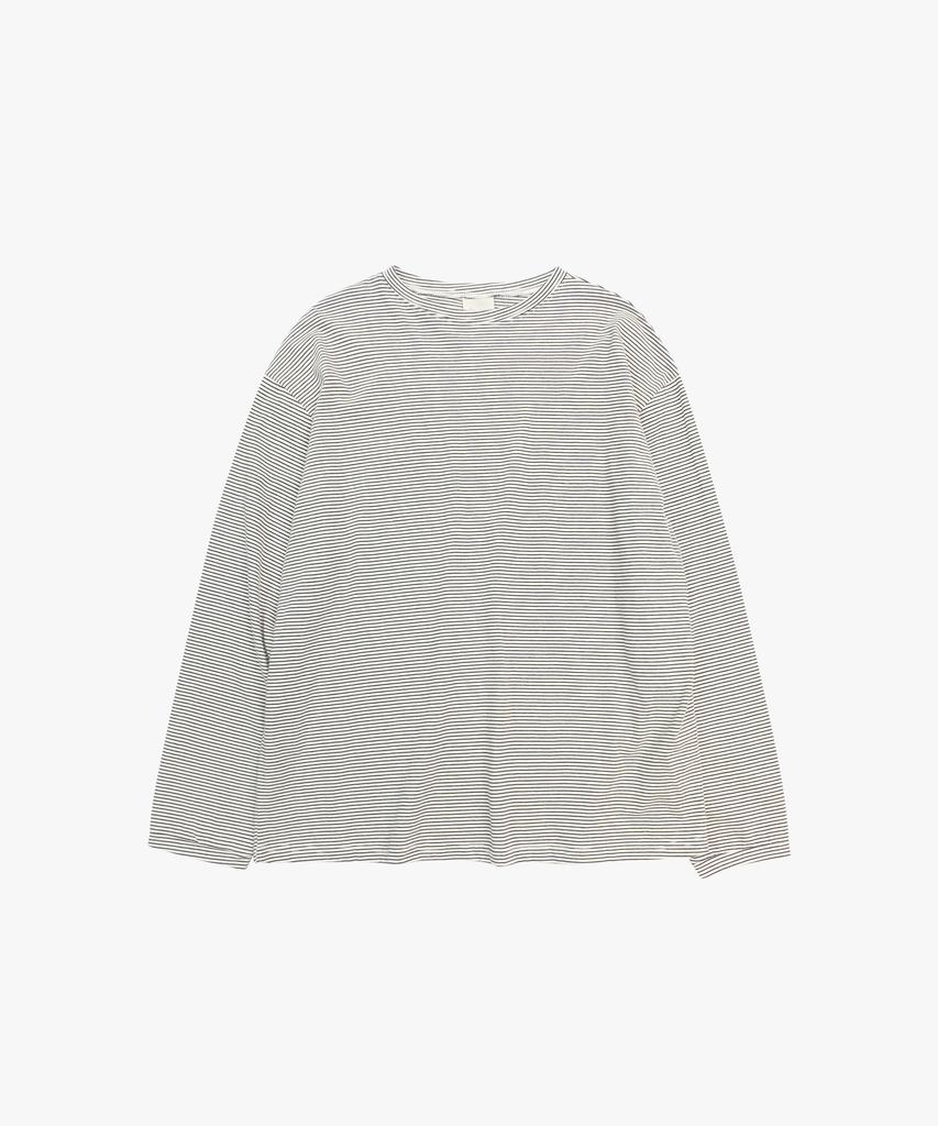 LOSSYROW Overfit Stripe Long Sleeve White