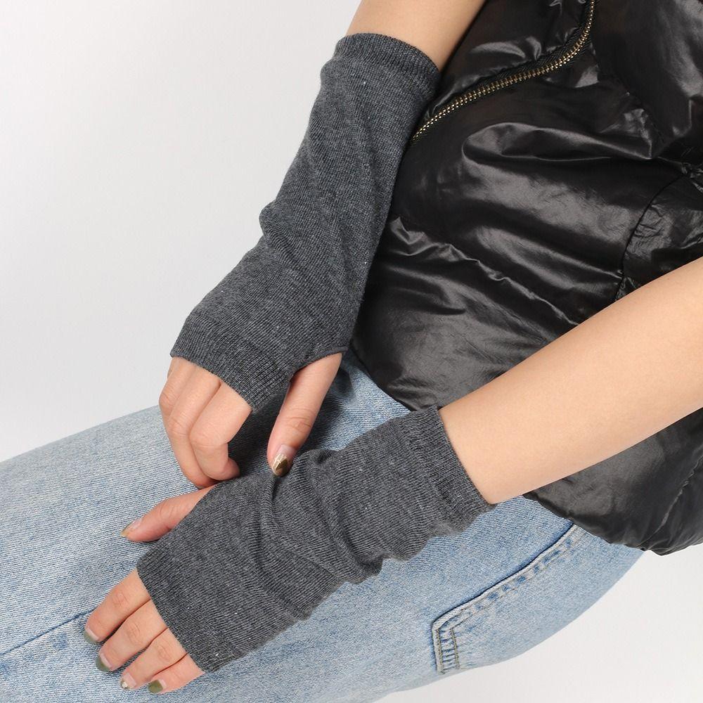 Accessories Cosplay Party Knitted Fingerless Gloves Stripes Mittens Elasticity Gloves Half Finger