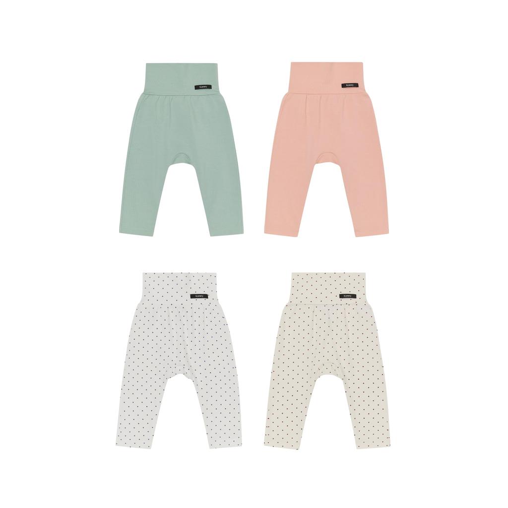 Комплект Мягкие Модальные Леггинсы с Высокой Посадкой Согревают Живот Леггинсы Брюки Детская Одежда Детские Низ Детские Брюки Винно-Синий [Konny] 4 предмета C-комплект (Мята,