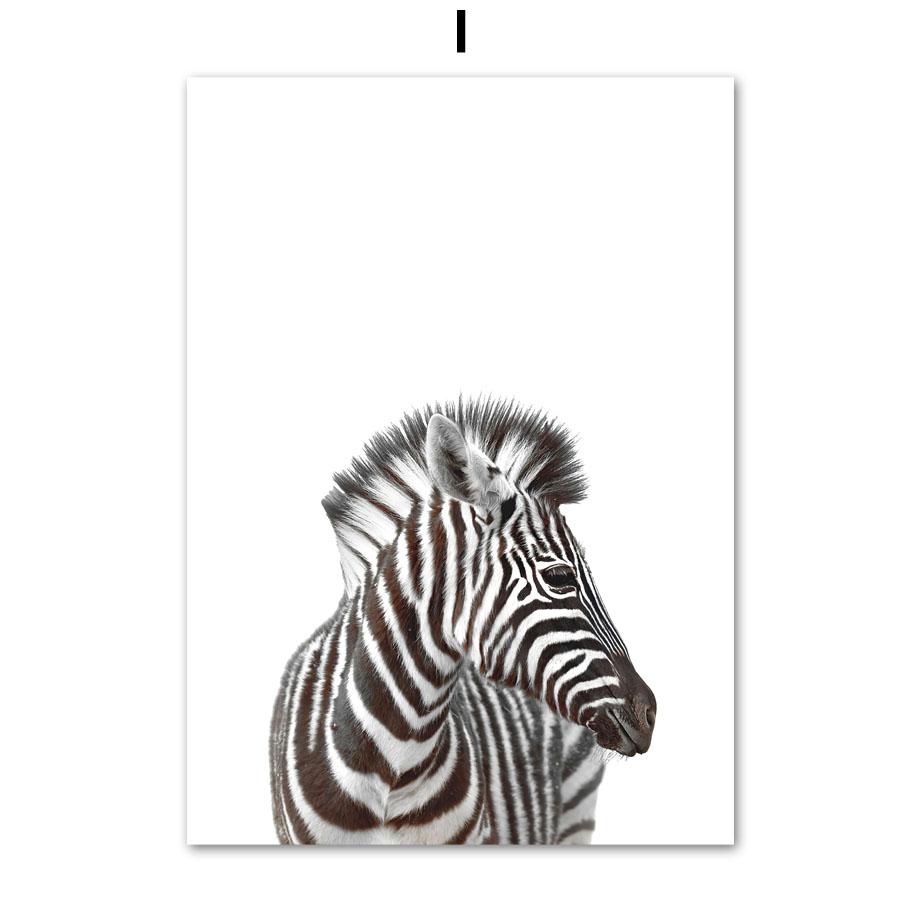 Жираф Кролик Лиса Лев Леопард Зебра Слон Плакат Детская Настенная Художественная Печать Холст Картины Современные Детские Дети Спальня Домашний Декор