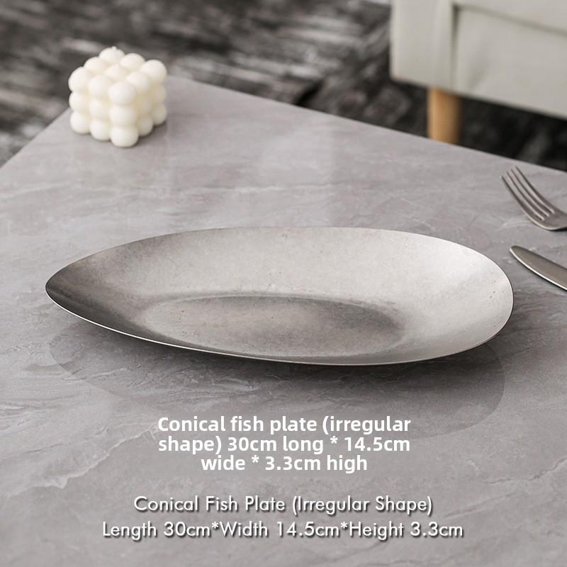 Декоративная тарелка в стиле ретро, уникальный дизайн, нержавеющая сталь, прочная, для дома, ресторана, улицы, западная столовая посуда