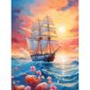 DIY полная круглая алмазная живопись вышивка крестиком 3D милый котенок животное сцена домашний деко художественное здание корабль алмазная живопись 5d алмазная живопись