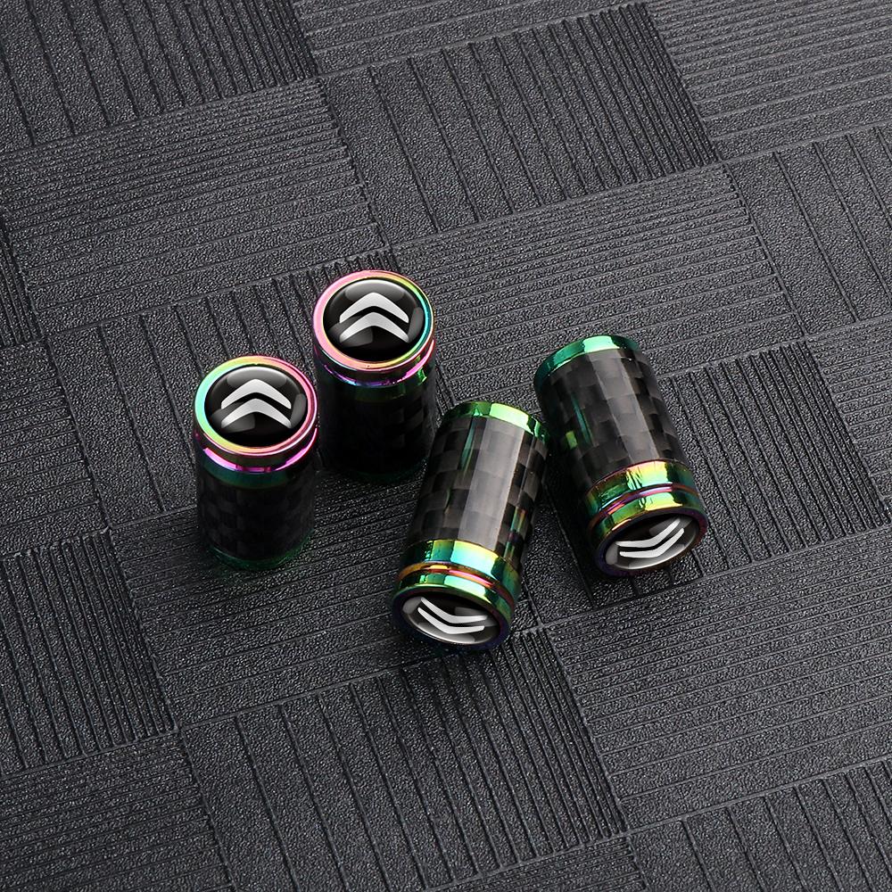 OKKU5 4Pcs Metal Alloy Car Tire Caps For Citroen C4 C3 C2 DS Celysee Picasso For Cars Motorcycles Bicycle Cover Dustproof Accessories
