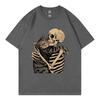 Skeleton Hugging Cat Graphic T Shirts Unisex Unisex Fashion Vintage Short Sleeve Tshirts Summer Casual Cotton Tshirt Streetwear