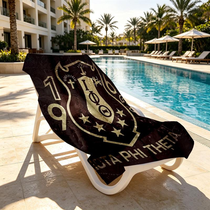 Iota Phi Theta Print Beach Towel Design, Soft, Lightweight. for Home Bathroom, Spa, Pool, Yoga, Surfing, Camping, Gift for Family, Friend