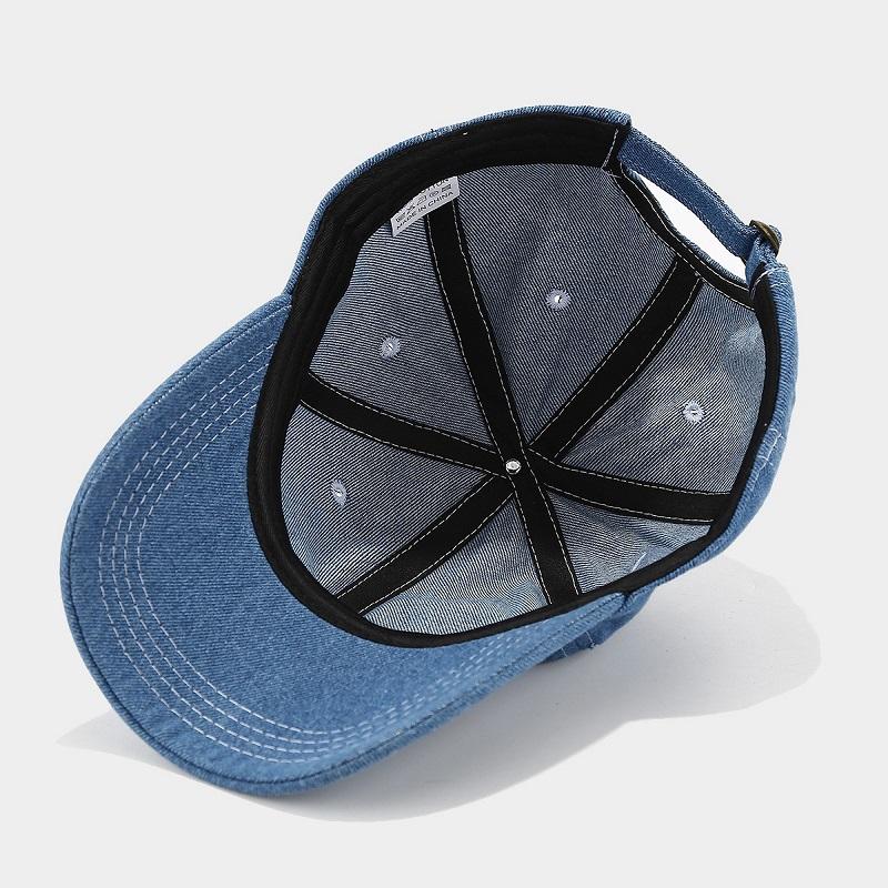 Модная корейская однотонная джинсовая бейсболка для женщин и мужчин, Snapback, уличный козырек от солнца, повседневная хип-хоп кепка с отверстием для хвоста, регулируемая